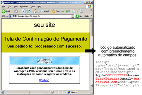 Exemplo de c�digo com preenchimento autom�tico dos campos