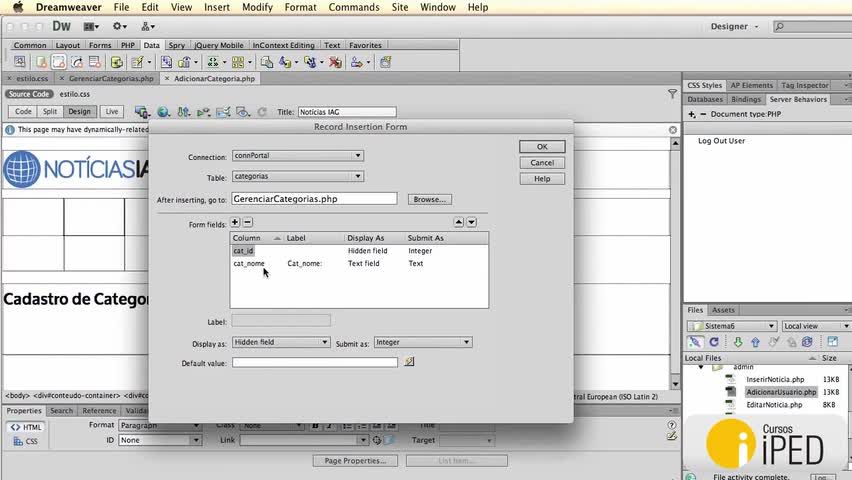  Dreamweaver CS6 com PHP e MySQL